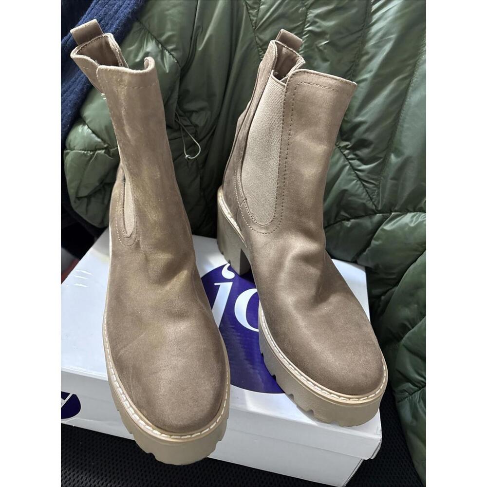 Dolce Vita Womens Truffle Tobias Soft Leather Block‎ Heel Booties Size 9.5 New